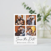 Moderne kalligrafie-inkt 4 Foto slaat de datum op Briefkaart (Staand voorkant)