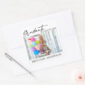 Moderne kalligrafie-inkt Afstuderen foto Vierkante Sticker (Envelop)