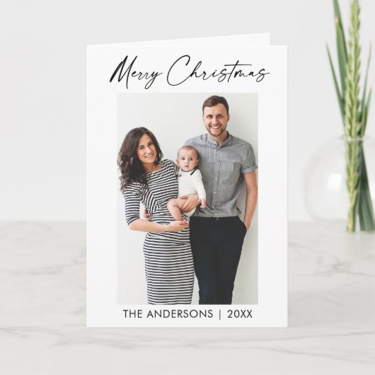 Moderne kalligrafie-inkt met kerstmis feestdagen kaart (Voorkant)