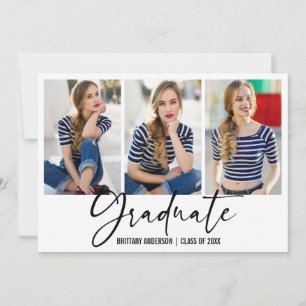 Moderne kalligrafie Inkt Pen 3 Foto Afstuderen Aankondiging