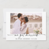 Moderne kalligrafie inkt pen foto bruiloft aankondiging (Voorkant)