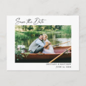 Moderne kalligrafie-inkt pen foto slaat de datum o briefkaart (Voorkant)