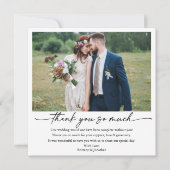 Moderne kalligrafie inkt pen script 5 foto bruilof bedankkaart (Voorkant)