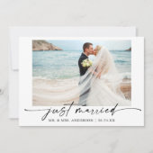 Moderne kalligrafie inkt pen script foto bruiloft aankondiging (Voorkant)