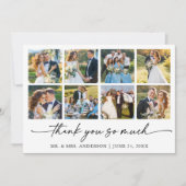 Moderne Kalligrafie Inkt Pen Script Huwelijk 8 Fot Bedankkaart (Voorkant)