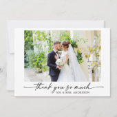 Moderne Kalligrafie Inkt Pen Script Trouwfoto Bedankkaart (Voorkant)