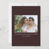 Moderne kalligrafie inkt script 1 foto Bourgogne Save The Date (Achterkant)