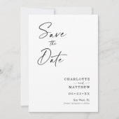 Moderne kalligrafie inkt script 1 Foto Save The Date (Voorkant)