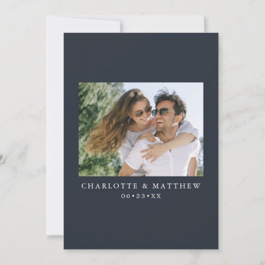 Moderne kalligrafie inkt script 1 Fotoplaat Save The Date (Achterkant)