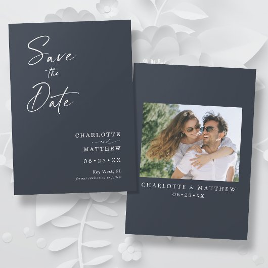 Moderne kalligrafie inkt script 1 Fotoplaat Save The Date