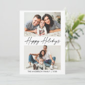 Moderne kalligrafie inkt script 2 Foto Feestdagenkaart (Staand voorkant)