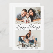 Moderne kalligrafie inkt script 2 Foto Feestdagenkaart (Voorkant / Achterkant)