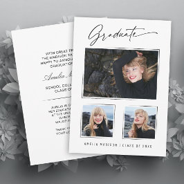 Moderne kalligrafie inkt script 3 Foto Afstuderen Aankondiging