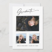 Moderne kalligrafie inkt script 3 Foto Afstuderen Aankondiging (Voorkant)