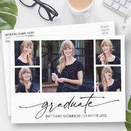 Moderne kalligrafie inkt script 5 foto afstuderen briefkaart