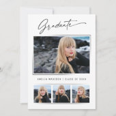 Moderne kalligrafie-inkt script Afstuderen 4 Foto Aankondiging (Voorkant)