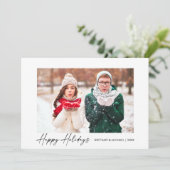 Moderne kalligrafie inkt Script Couple Photo Feestdagenkaart (Staand voorkant)