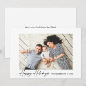 Moderne kalligrafie inkt script Prettige feestdage Feestdagenkaart (Voorkant / Achterkant)