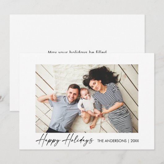 Moderne kalligrafie inkt script Prettige feestdage Feestdagenkaart (Voorkant / Achterkant)