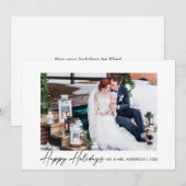 Moderne kalligrafie Inktscript Trouwfoto Feestdagenkaart (Voorkant / Achterkant)