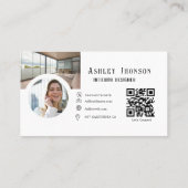 Moderne kalligrafie interieur designer visitekaartje (Achterkant)