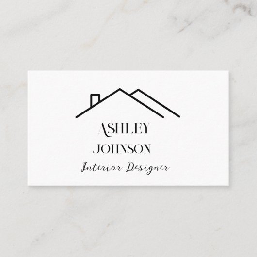 Moderne kalligrafie interieur designer visitekaartje (Voorkant)