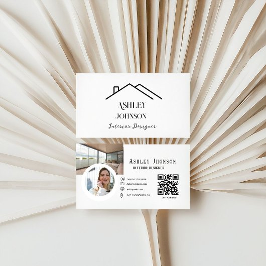 Moderne kalligrafie interieur designer visitekaartje