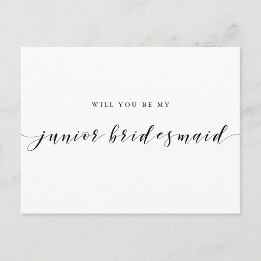Moderne kalligrafie is mijn Junior Bridesmaid Uitnodiging Briefkaart (Voorkant)