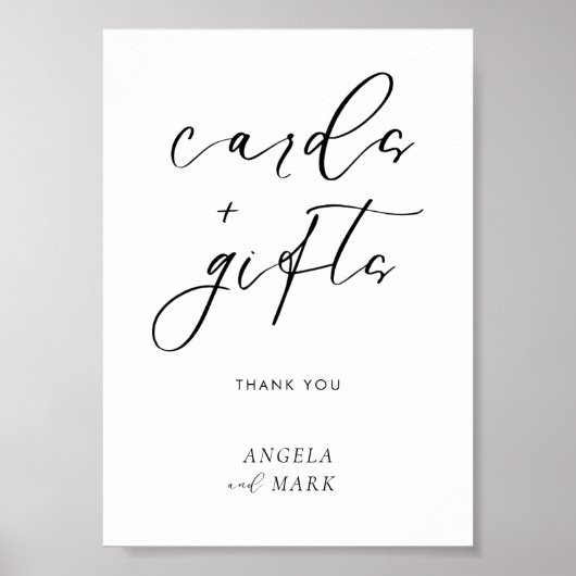Moderne kalligrafie-Kaarten en cadeaubonnen Poster (Voorkant)