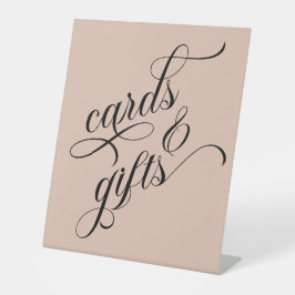 Moderne kalligrafie-Kaarten en cadeaubonnen Reclamebord Met Voetstuk