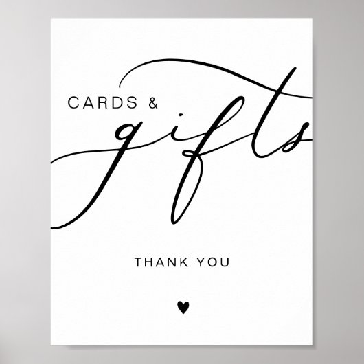 Moderne Kalligrafie Kaarten & Geschenken Trouwbord Poster (Voorkant)