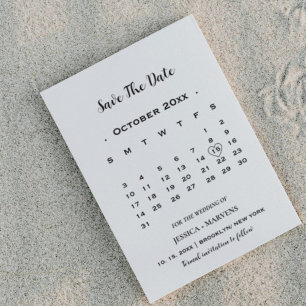 Moderne kalligrafie kalender non-fotobewaar de dat kaart