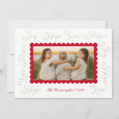 Moderne kalligrafie kerst foto kaart (Voorkant)