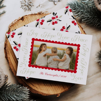 Moderne kalligrafie kerst foto kaart