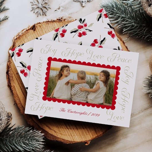 Moderne kalligrafie kerst foto kaart