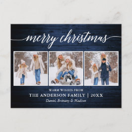 Moderne kalligrafie Kerst-kersthout 3 Foto Briefkaart