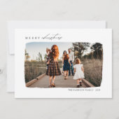 Moderne kalligrafie Kerst Single Foto Feestdagenkaart (Voorkant)