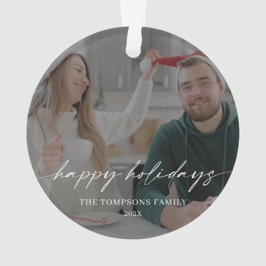 Moderne kalligrafie Kerstfoto Ornament (achterkant)