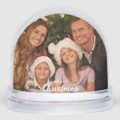 Moderne kalligrafie Kerstfoto Sneeuwbol (Voorkant)