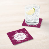 Moderne kalligrafie Kerstversiering Bold Magenta Kartonnen Onderzetters (Insitu)