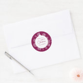Moderne kalligrafie Kerstversiering Bold Magenta Ronde Sticker (Envelop)