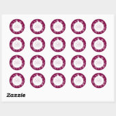 Moderne kalligrafie Kerstversiering Bold Magenta Ronde Sticker (Vel)