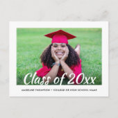 Moderne kalligrafie Klasse Jaar 2 Foto Afstuderen Uitnodiging Briefkaart (Voorkant)