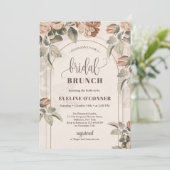 Moderne kalligrafie koperen rozen salie boog kaart (Staand voorkant)