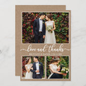 Moderne kalligrafie Kraft 3 Bedankkaart (Voorkant / Achterkant)