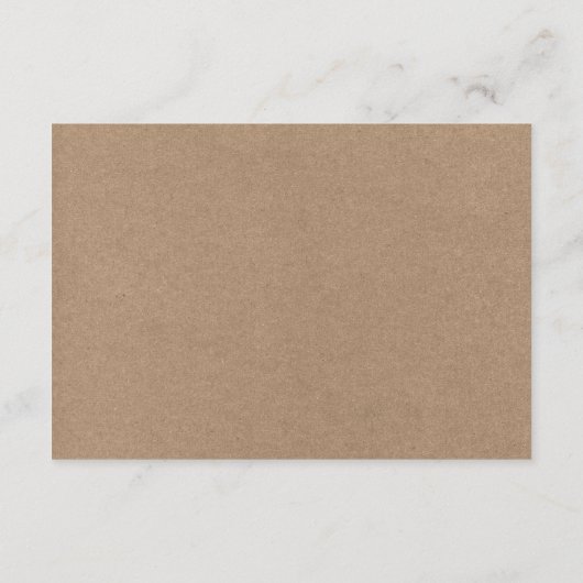 Moderne kalligrafie Kraft bruiloft details Informatiekaartje (Achterkant)