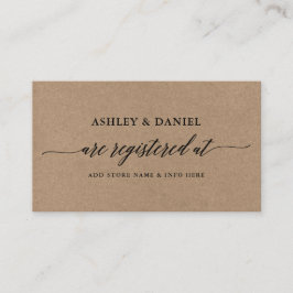 Moderne kalligrafie Kraft huwelijksregister Informatiekaartje