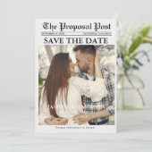 Moderne kalligrafie krant bruiloft opslaan van de  kaart (Staand voorkant)