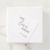 Moderne kalligrafie laat liefde groeien bruiloft bedankjes labels (In situ)