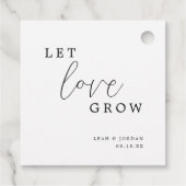 Moderne kalligrafie laat liefde groeien bruiloft bedankjes labels (Achterkant)